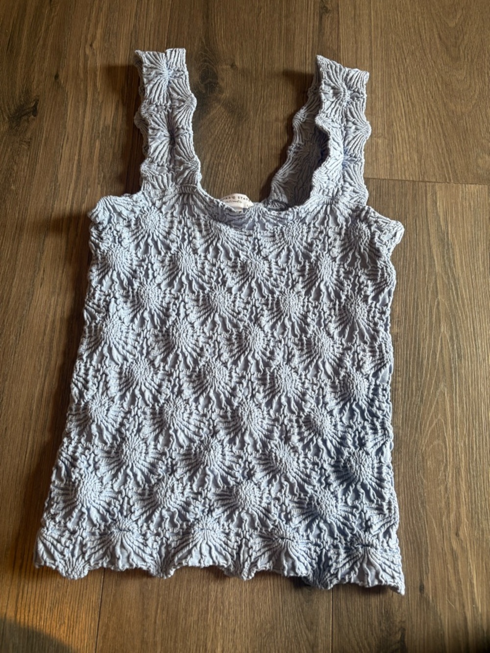 Alter’d State Smocked Textured Tank Top in Light blue
